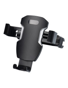 Support voiture à gravitation pour grille d'entrée d'air ronde (par exemple pour Mercedes) noir