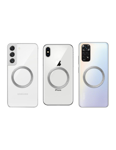 Plaques universelles / anneaux / aimants magnétiques compatibles avec MagSafe argent