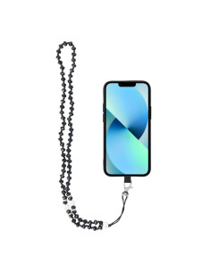 Pendentif téléphone CRYSTAL DIAMANT / longueur du cordon 74cm (37cm en boucle) / pendentif cou - noir