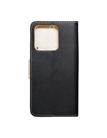 Etui Fancy Book pour XIAOMI Redmi 10a noir / or