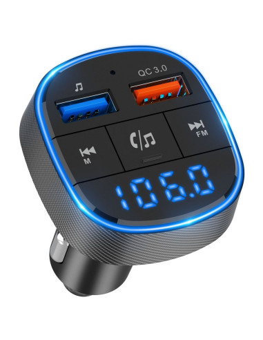 Transmetteur FM MP3 avec bluetooth 5.0 + lecteur de carte mémoire + 2xUSB QC3.0 BC57