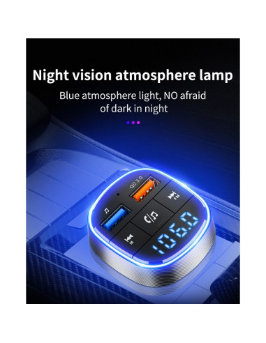 Transmetteur FM MP3 avec bluetooth 5.0 + lecteur de carte mémoire + 2xUSB QC3.0 BC57