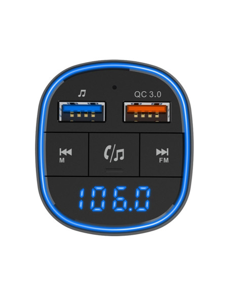 Transmetteur FM MP3 avec bluetooth 5.0 + lecteur de carte mémoire + 2xUSB QC3.0 BC57