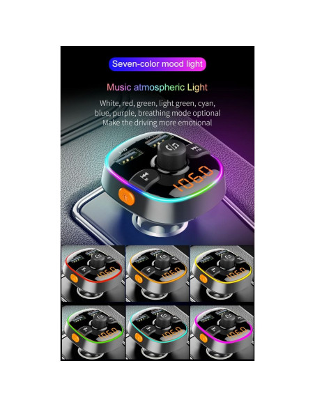 Transmetteur FM MP3 avec bluetooth 5.0 + lecteur de carte mémoire + 2xUSB QC3.0 BC52L