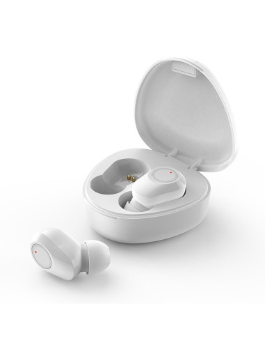 Écouteurs stéréo sans fil / bluetooth TWS M9 + station d'accueil blanc
