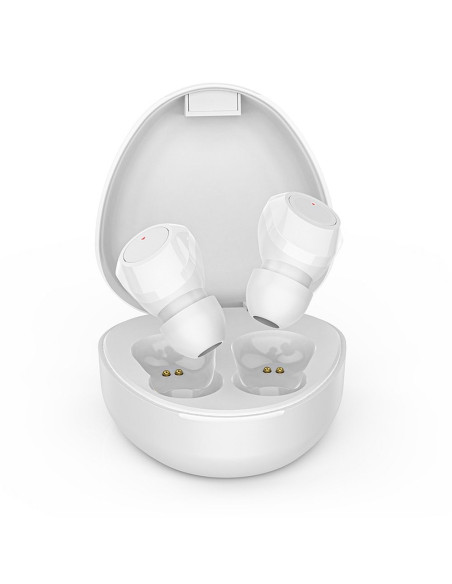 Écouteurs stéréo sans fil / bluetooth TWS M9 + station d'accueil blanc