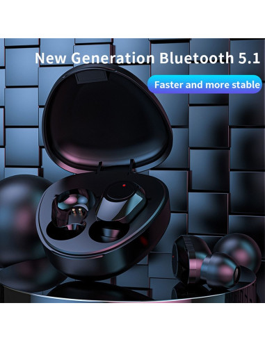 Écouteurs stéréo sans fil / bluetooth TWS M9 + station d'accueil blanc