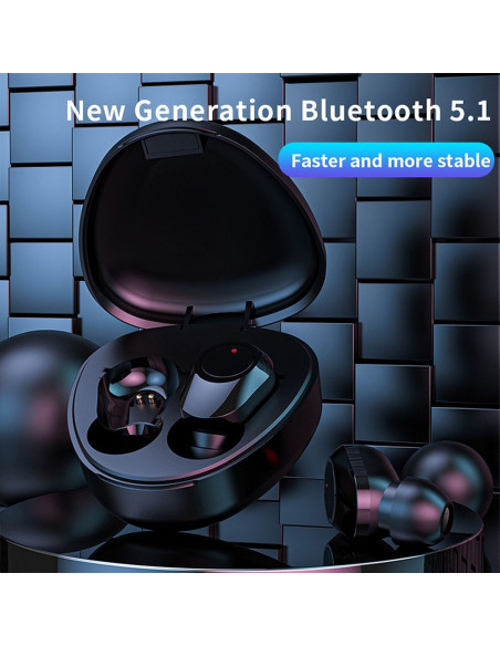 Écouteurs stéréo sans fil / bluetooth TWS M9 + station d'accueil blanc