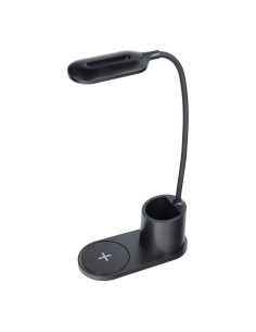 Lampe de bureau LED + chargeur à induction 10W HT-513 noir.