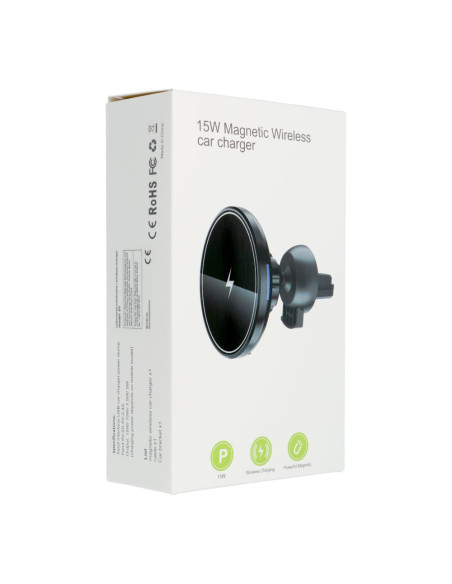 Support voiture avec charge par induction compatible avec MagSafe 15W D7 noir