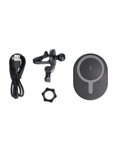 Support voiture avec charge par induction compatible avec MagSafe 15W D8 noir