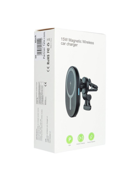 Support voiture avec charge par induction compatible avec MagSafe 15W D8 noir