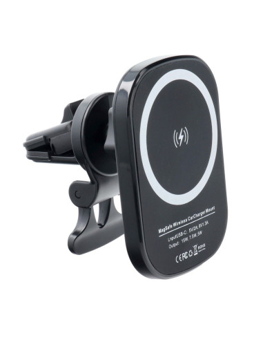 Support voiture avec charge par induction compatible avec MagSafe 15W D10 noir