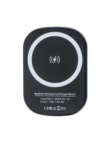 Support voiture avec charge par induction compatible avec MagSafe 15W D10 noir