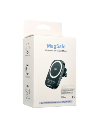 Support voiture avec charge par induction compatible avec MagSafe 15W D10 noir
