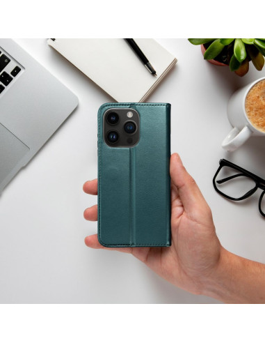 Etui Smart Magneto pour IPHONE 14 vert foncé