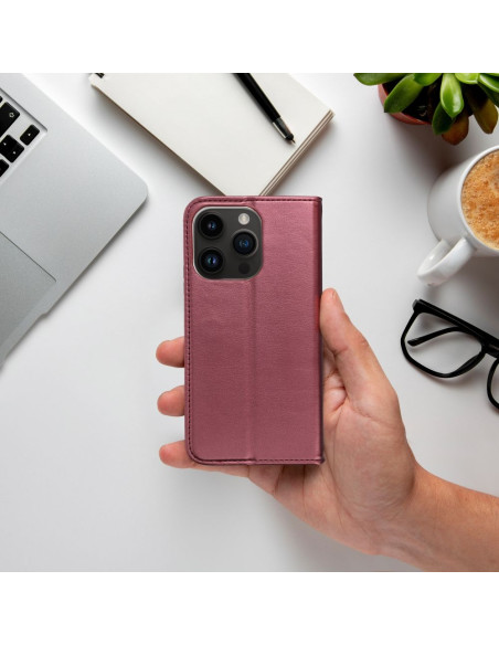 Etui Smart Magneto pour IPHONE 14 bordeaux