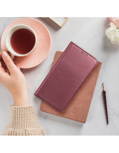 Etui Smart Magneto pour IPHONE 14 PRO MAX bordeaux