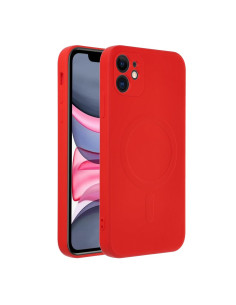 SILICONE MAG COVER compatible avec MagSafe pour IPHONE 11 rouge 2