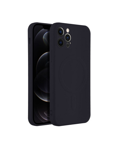 Coque MAG SILICONE compatible avec MagSafe pour IPHONE 12 Pro noir