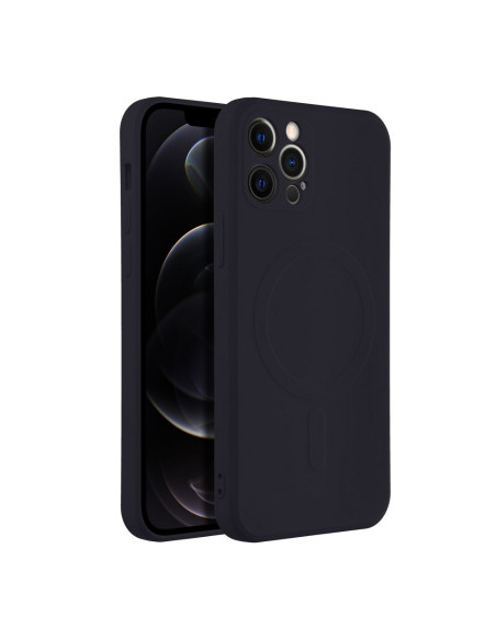 Coque MAG SILICONE compatible avec MagSafe pour IPHONE 12 Pro noir