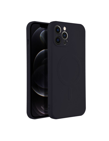 SILICONE MAG COVER compatible avec MagSafe pour IPHONE 12 Pro Max noir
