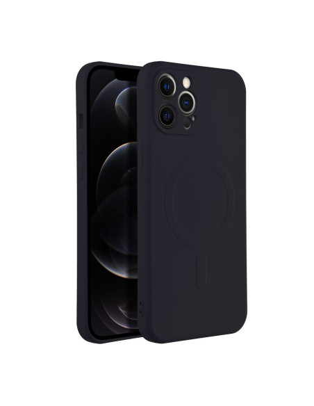 SILICONE MAG COVER compatible avec MagSafe pour IPHONE 12 Pro Max noir