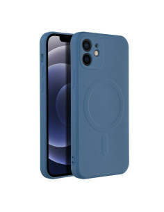 Coque MAG SILICONE compatible avec MagSafe pour IPHONE 12 bleu 2