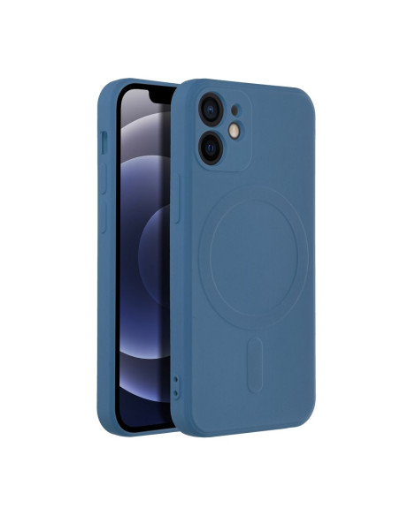 Coque MAG SILICONE compatible avec MagSafe pour IPHONE 12 Mini bleu