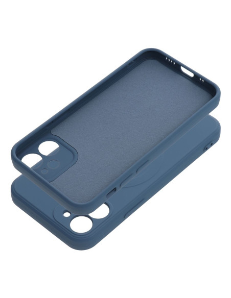 Coque MAG SILICONE compatible avec MagSafe pour IPHONE 12 Mini bleu
