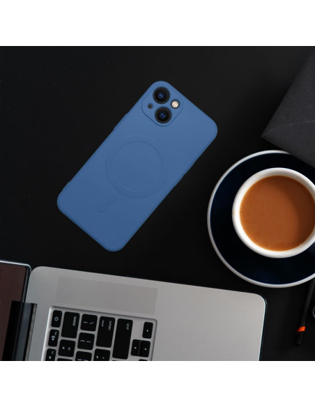 SILICONE MAG COVER compatible avec MagSafe pour IPHONE 11 bleu