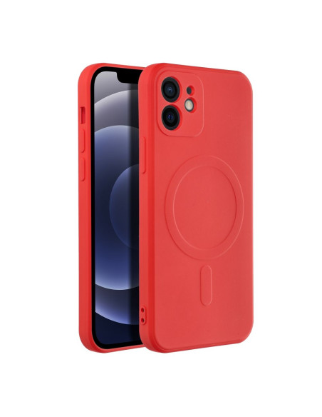 SILICONE MAG COVER compatible avec MagSafe pour IPHONE 12 rouge