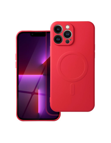 SILICONE MAG COVER compatible avec MagSafe pour IPHONE 13 Pro Max rouge