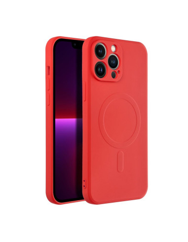 SILICONE MAG COVER compatible avec MagSafe pour IPHONE 13 Pro Max rouge