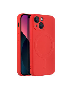SILICONE MAG COVER compatible avec MagSafe pour IPHONE 13 Mini rouge 2