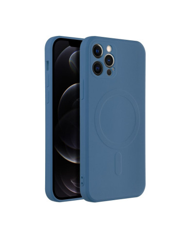Coque MAG SILICONE compatible avec MagSafe pour IPHONE 12 Pro bleu