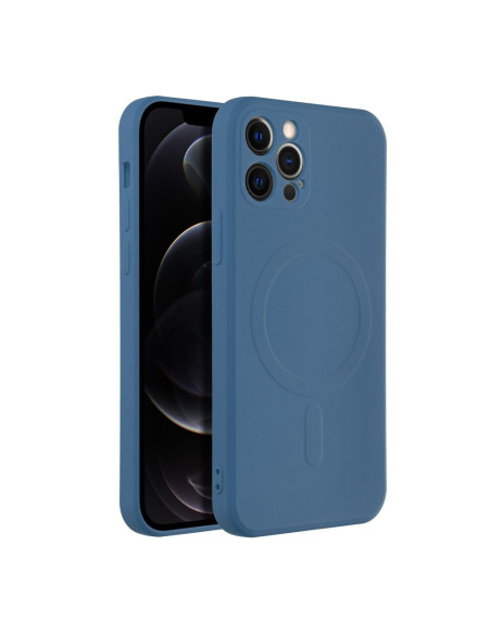 Coque MAG SILICONE compatible avec MagSafe pour IPHONE 12 Pro bleu