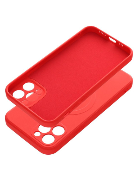 Coque MAG SILICONE compatible avec MagSafe pour IPHONE 12 Pro rouge