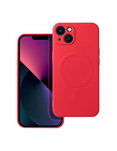 SILICONE MAG COVER compatible avec MagSafe pour IPHONE 13 rouge