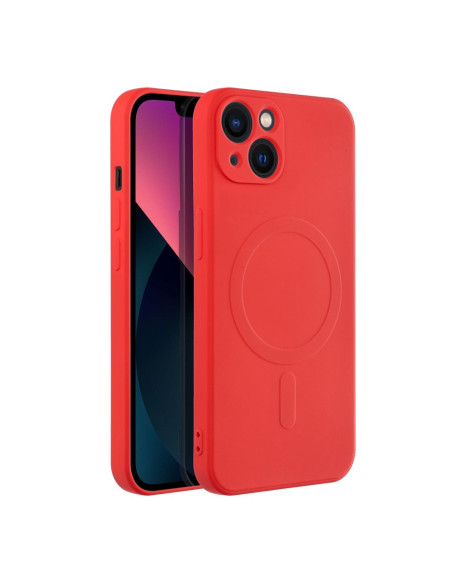 SILICONE MAG COVER compatible avec MagSafe pour IPHONE 13 rouge