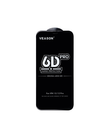 6D Pro Verre trempé - pour Iphone 12 / 12 Pro noir