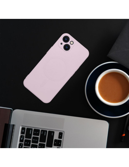SILICONE MAG COVER compatible avec MagSafe pour IPHONE 11 Pro Coque rose