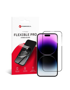 Verre trempé flexible 5D de Forcell pour iPhone 14 Pro Max noir