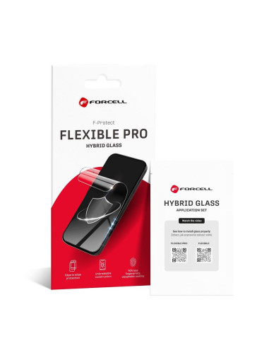 Verre trempé flexible 5D de Forcell pour iPhone 14 Pro Max noir