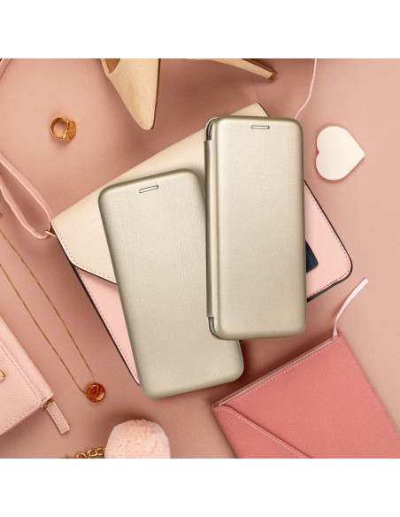Étui Book Elegance pour IPHONE 14 or