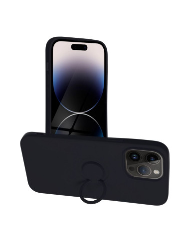 Coque SILICONE RING pour IPHONE 14 PRO MAX noir