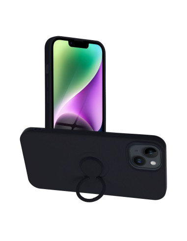 Coque SILICONE RING pour IPHONE 14 noir