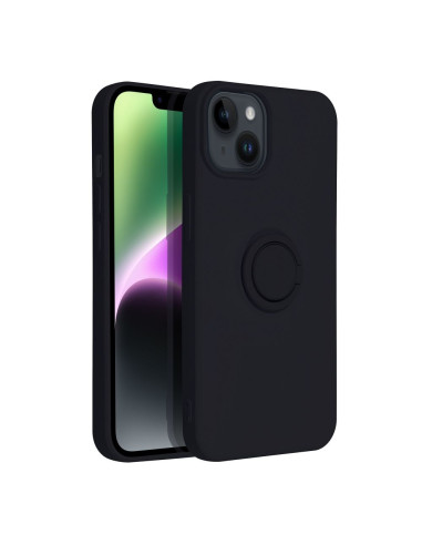 Coque SILICONE RING pour IPHONE 14 noir