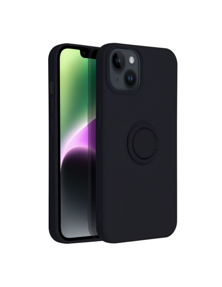 Coque SILICONE RING pour IPHONE 14 noir