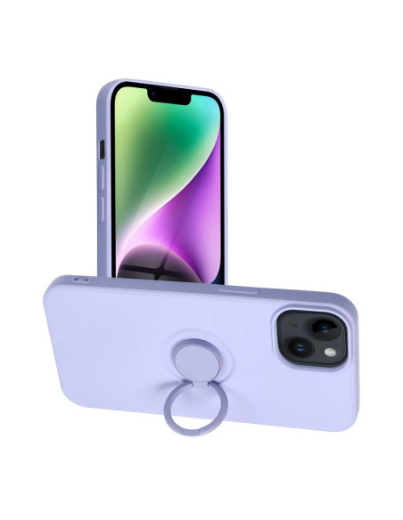 Coque SILICONE RING pour IPHONE 14 violet